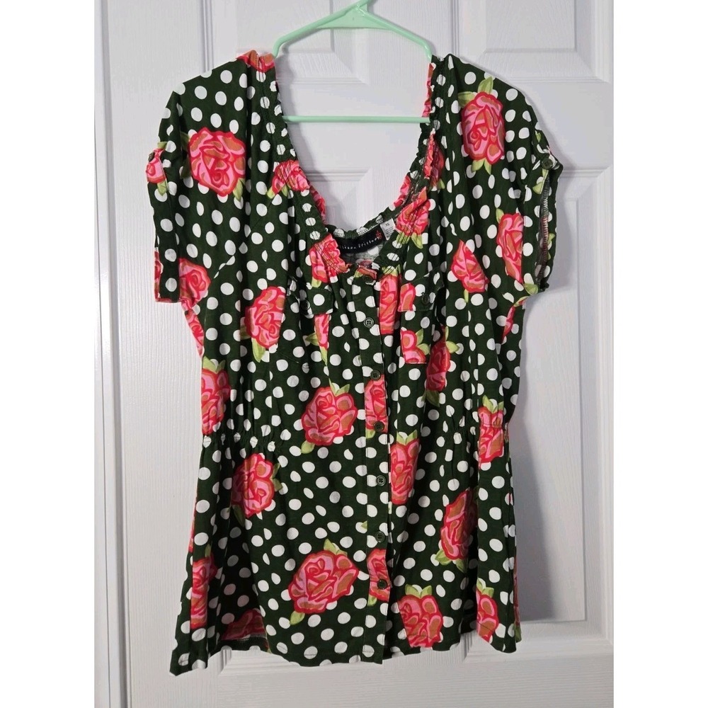 Allison Brittany Womans Sleeveless Blouse Size XL Button‎ Down